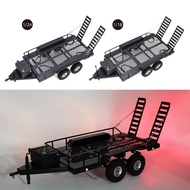 Metal 1/18 1/24 Dual Track Flatbe Trailer Kit With Tail Light And Hitch For RC Crawler TRX4M SCX24 F