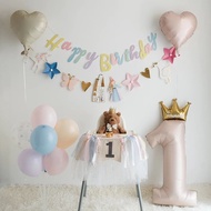 Simple birthday balloon decoration Set with number 1 balloon
