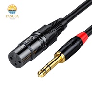 LARGLO XLR Cable Aux Line, 6.35 Large Three Core Mame To Male/Female Jack 6.5 Balanced Microphone Ca
