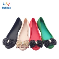 TEMU shopee New Women's Flat Shoes, Bowknot Peep-Toe Women's PVC Jelly Shoes Trendy ,