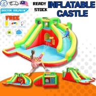 Inflatable Caslte Kid's Water Park Kolam Mandi Budak Gelongsor swimming Pool Kids With Slide