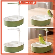[Chiwanji] Automatic Bird Bath Bird Automatic Shower Box with Perch Parrot Bathtub for Budgie