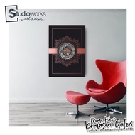 Frame Khat Surah AlFatihah Rose Gold Flower 36x24
