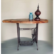 Wood slab console table