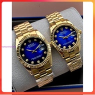 Rolex date just diamond stone quartz analog  stainless steel jam tangan Lelaki perempuan battery wat