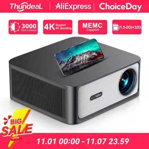 ThundeaL TD98Pro 2K 4K Full HD 1080P Portable Projector Auto Focus Android WiFi Home Cinema Outdoor 