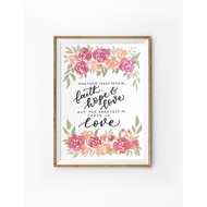 Faith Hope Love (Floral) {Inspiring Christian Poster}