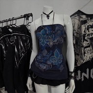 Women's Gothic Printed Diamond Tube Top Vest