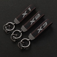 Fashion Suede Leather Car Keychain For BMW X1 X2 X3 X4 X5 X6 X7 F48 E84 U11 E83 F25 G01 E71 E70 F15 GT Auto Keychain Accessories