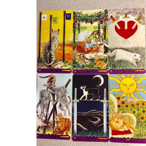 Tarot Cards Mini Size Tarot of Pagan Cats All English Tarot Board Game Cards Family Gathering
