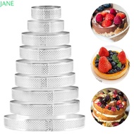 JANRY Tartlet Molds Stainless Steel DIY Perforated Circle Mould