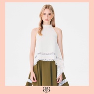 [asv aw25] Sonya Halterneck Top เสื้อผู้หญิง คล้องคอ ทรงผ้าเช็ดหน้า ผูกโบว์ด้านหลัง ดีเทลแทรกผ้าและช
