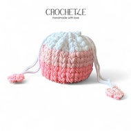 Crochet Drawstring Bag / Handmade Crochet