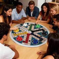 6-Player 13.78" Jumbo Monopoly Board Game Set, Includes: 1 Round Board, 24 6-Color Dice And 2 Dice. 