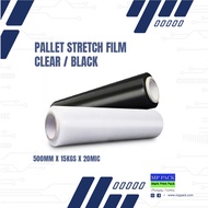 Pallet Stretch Film/Wrap/Packaging/Cover/Cling/Wrapping/Material (Clear/Black) - 500mm x 15kgs x 20mic (1roll)