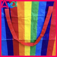 ♞Thick nylon luggage bag,sako bag with zipper,shopping bag,storage bag,rainbow sako bag,makapal,aka