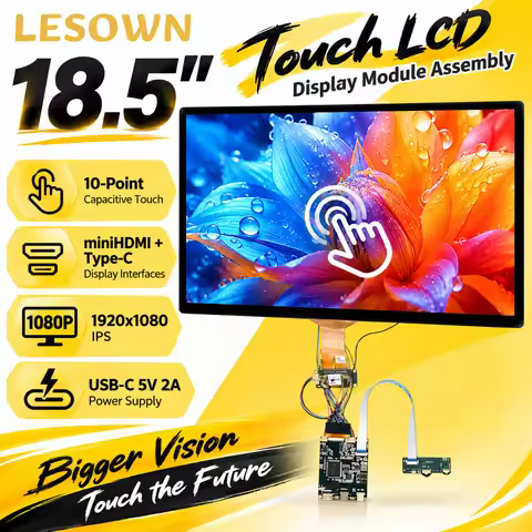 LESOWN 18.5 Inch Touch Monitor 1080P 120Hz Display Capacitive Screen G+G Glass Portable Second Scree