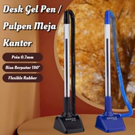 Table Pen 0.7mm Gel Pen Stand Ink biru & Black •Supertop•