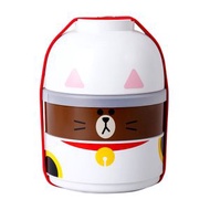 日本限定! 超可愛LINE FRIENDS 熊大招財貓日式三層飯盒便當盒