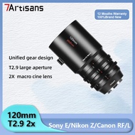 7artisans 120mm T2.9 Spectrum Series Macro 2X MF Cinema Lens for RF R6 A7C2 A6500 FX3 Leica SL Z6 II