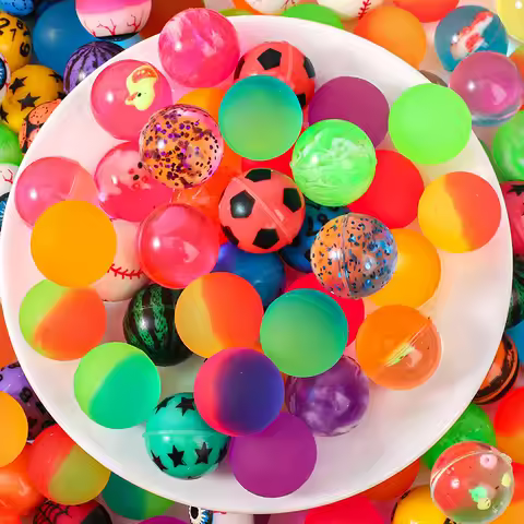 30PCS Bouncy Balls 27MM Party Favors For Kids Balle Rebondissante Carnival Prizes Regalos Cumpleaños