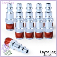 LAYOR1 10-Pack NPT Male Industrial Air Plug, Iron 1/4 inch 1/4'' Pneumatic Plugs, Air Blow  Air Hose Fitting I/M/D Type Air Coupler