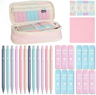 Mechanical Pencil Set with Pencil Case, 12PCS Pastel Mechanical Pencils 0.5 & 0.7mm with 720PCS HB P