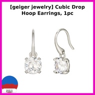 [geiger jewelry] Cubic Drop Hoop Earrings, 1pc / Korean Earrings / Cubic Drop Design / 100% Genuine 