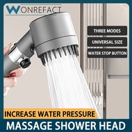 Bathroom Water Saving Shower Head 3 Modes Adjustable High Pressure Shower One-Button Water Stop Handheld Shower Head