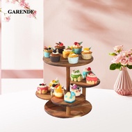 Garende Wood Cake Stand Cupcake Serving Tray 4 Tier Fruit Snack Tray Desktop Decoration Dessert Disp