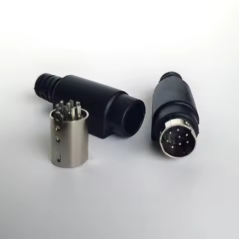 1/5/10PCS PLC 8P Male Plug Connector Copper MD8 S Terminal 8 Pin Large Keyboard Solder Chassis Cable