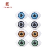 [UsusexaMY] 8pcs 12mm Plastic Oval Hollow Eyes Eyeballs for Dollfie Doll DIY Making Accs
