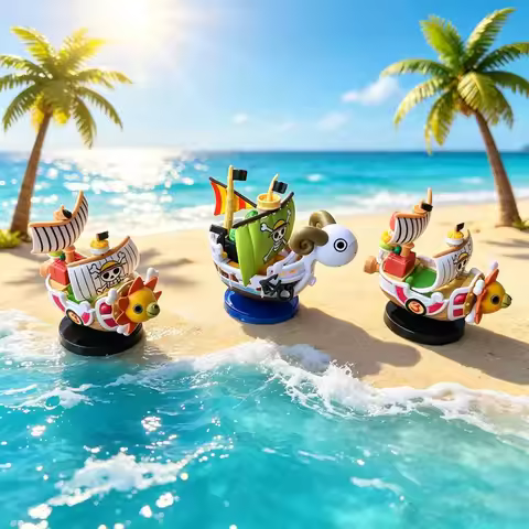 One Piece's new cartoon cartoon PVC Wan Li Sunshine Melly boat hand-made model ornaments creative de