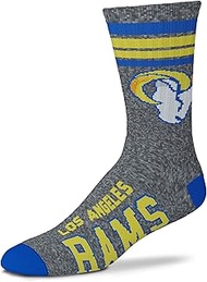 FBF - Got Marbled 4 Stripe Deuce Crew Socks Size Large 10-13 - Los Angeles Rams
