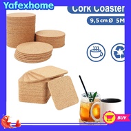 [YAFEXHM] Round Cork Coasters Suitable to Engrave Heat Protect 9.5 cm Diameter 3 mm Thick