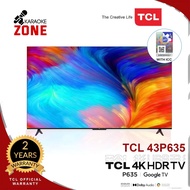 TCL 43P635 / 43 inch Smart led Tv / 4K Smart TV / HDR 10 Google TV / 4K HDR TV, dolby audio, Voice Control / TCL