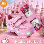 Girls' LED Roller Skates with 4 Wheels and Automatic Soles - Cute Design for Making Children to Play