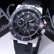 Jam Alexandre Christie Pria Terbaru Original 6141 Rubber Silver Black