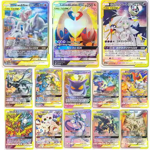 DIY Pokemon PTCG Card English Charizard & Braixen Latias & Latios TAG TEAM Arceus Dialga Palkia GX T