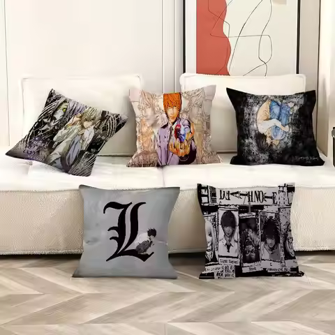 D-death Note Anime Office Cushion Pillowcase Car Cushion Cover45X45CM Lumbar Pillowcase Sofa Pillowc