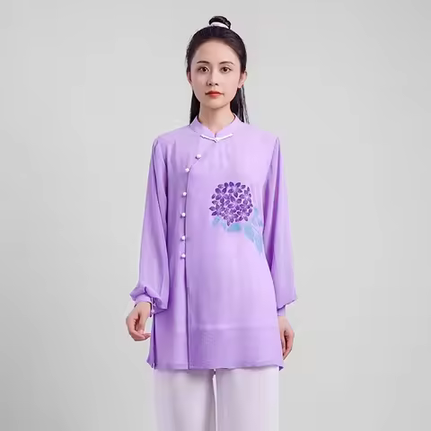 Women's Elegant Martial Arts Clothes Tai Chi Uniform Kung Fu Performance and Competition Costume Tra