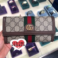 Best Sellers❤ Korean Version Counter GU CI Ophidia Ophidia GG Series Double G Flip Long Clip Coin Pu