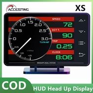 New XS LCD Gauge OBD+GPS Head Up Display Turbo Boost Oil Pressure Oil Temperature G Value Gyroscope 