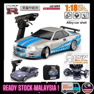 (NEW25) LDRC 1/18 RC Drift Car LD1899 LD1898 GTR R34 RWD Racing Car LD1899 Gyroscope ESC Radio Light