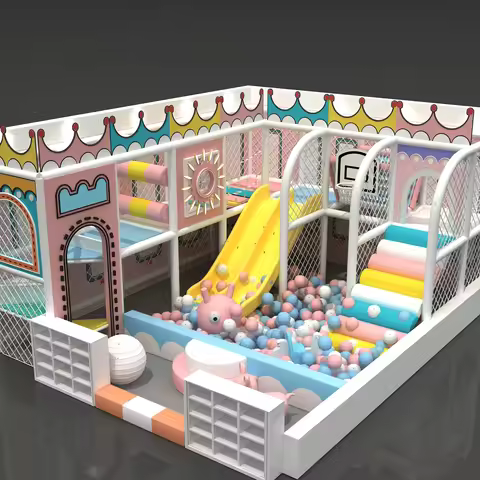 Popular Small Indoor Playground with Slide Soft Play Area Kids Equipment Kid Wood Playhouse for Sale