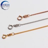 Pure 18K Gold Chopin Chain with Horse Shell Pearl Pendant Necklace Yellow White Rose Gold Clavicle C