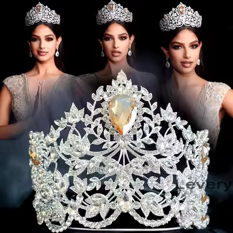 Levery Design Miss Universe “Power of Unity” crown replica Rhinestone Tiara Large Crown Adjustable B