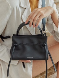 Drawstring genuine leather Crossbody bag