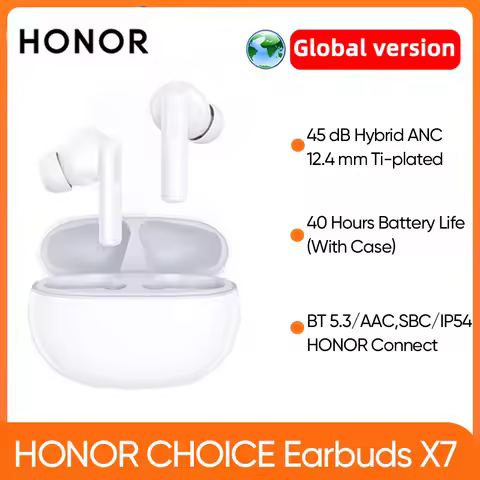 HONOR CHOICE Earbuds X7 45 dB Hybrid ANC 40 Hours Battery Life Bluetooth 5.3 Waterproof IP54 Global 