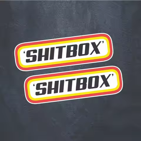2Pcs 200x60mm Shitbox Car Sticker 4x4 Window Bumper Funny Car Decal